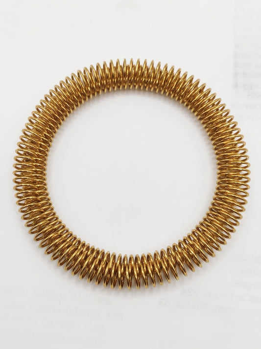 Stainless Steel Bangle - Gold Coil Texture Bangle