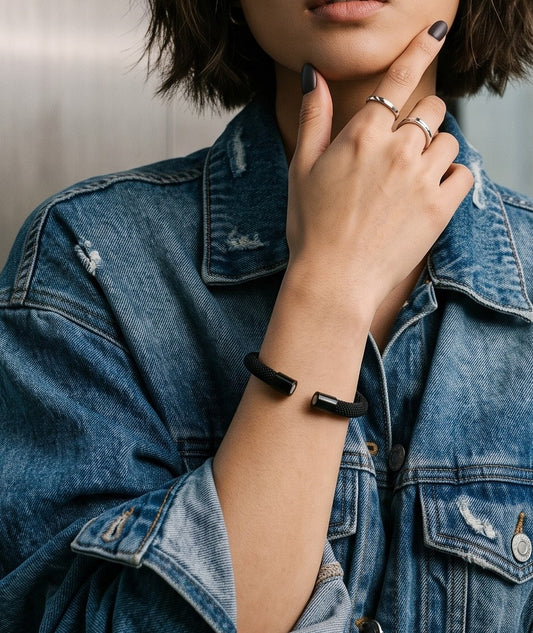 Black Stainless Steel Bangle