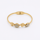 Silver Stainless Steel Bangle - Pearl Beaded Wristband