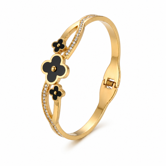 Stainless Steel Bangle - Floral Enamel Bangle