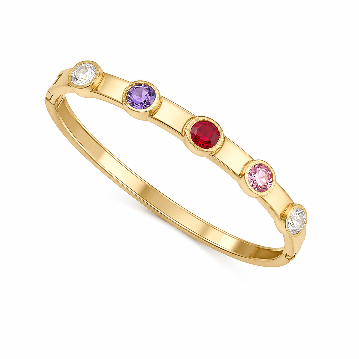 Stainless Steel - stones Bangle for Women | Waterproof & Tarnish-Free