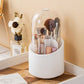 360° Dustproof Makeup Organizer with Transparent Cover – Cosmetic & Brush Storage Box
