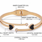 Stainless Steel Bangle - Gold Heart Crystal Bangle