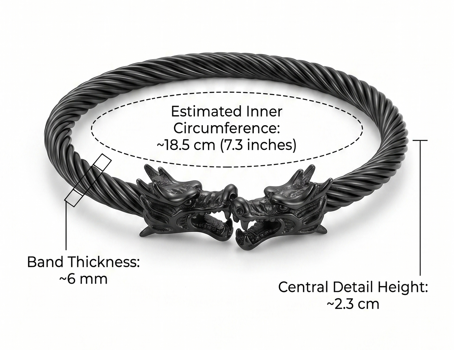 Black Stainless Steel Bangle,