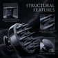 Silicone Massage Shampoo Brush black close up