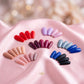 French tip almond press-on nails pink satin