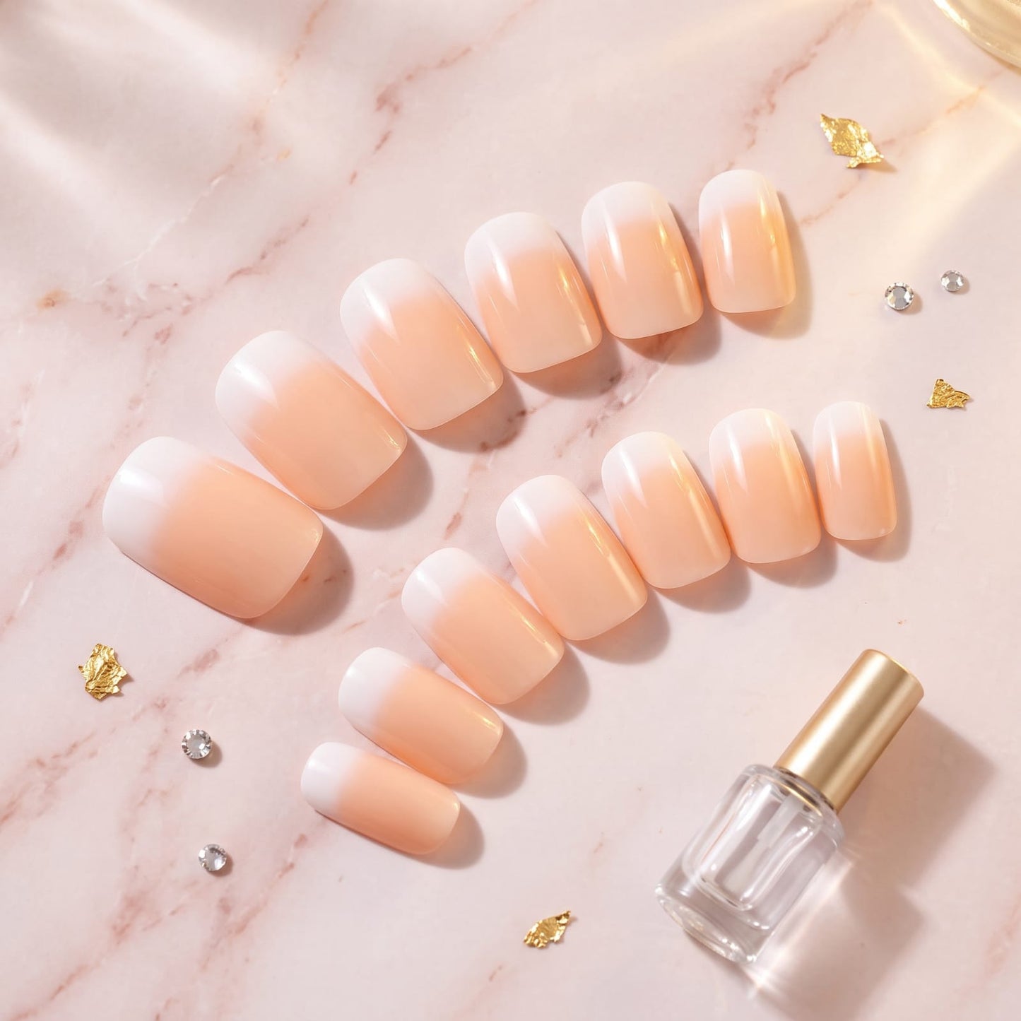 Press-on nails color swatches multiple shades