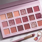Eyeshadow palette with shade names: Bare, Crave, Play, Fantasy and more