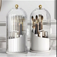 Luxury Ribbed Brush Organizer with Clear Cover
