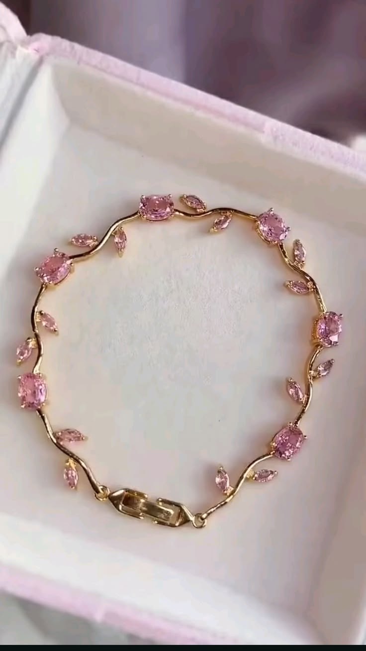Tulip Bracelet for Women – Elegant Pink Crystal Jewellery